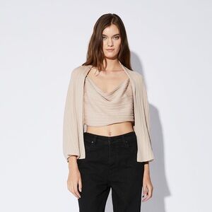 NWT RtA  draped-sleeves cowl-neck top SIZE XS